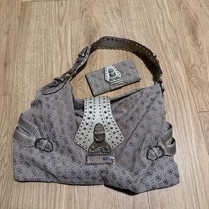 Guess Studded Shoulder Bag with Matching Wallet Y2K Jersey Shore Vibes